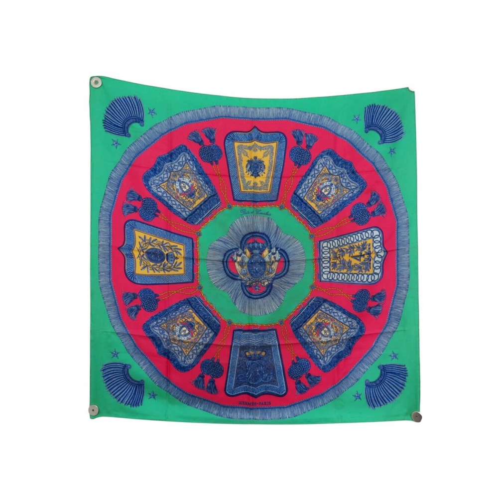 FOULARD HERMES POSTE ET CAVALERIE PAR METZ CARRE 90 CM EN SOIE SILK SCARF 580€