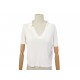 NEUF POLO HERMES T SHIRT MANCHES COURTES ECRU M 40 EN VISCOSE WHITE TOP 860€