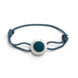 BRACELET BULGARI BVLGARI ARGENT MASSIF 925 SUR CORDON BLEU SILVER BANGLE 300€
