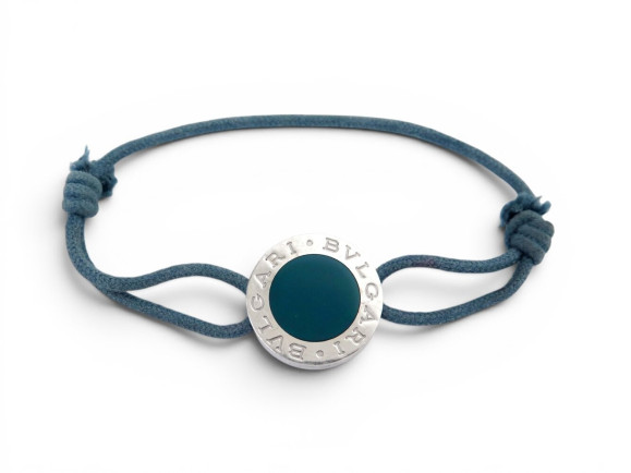 bracelet bulgari bvlgari argent massif 925 sur cordon