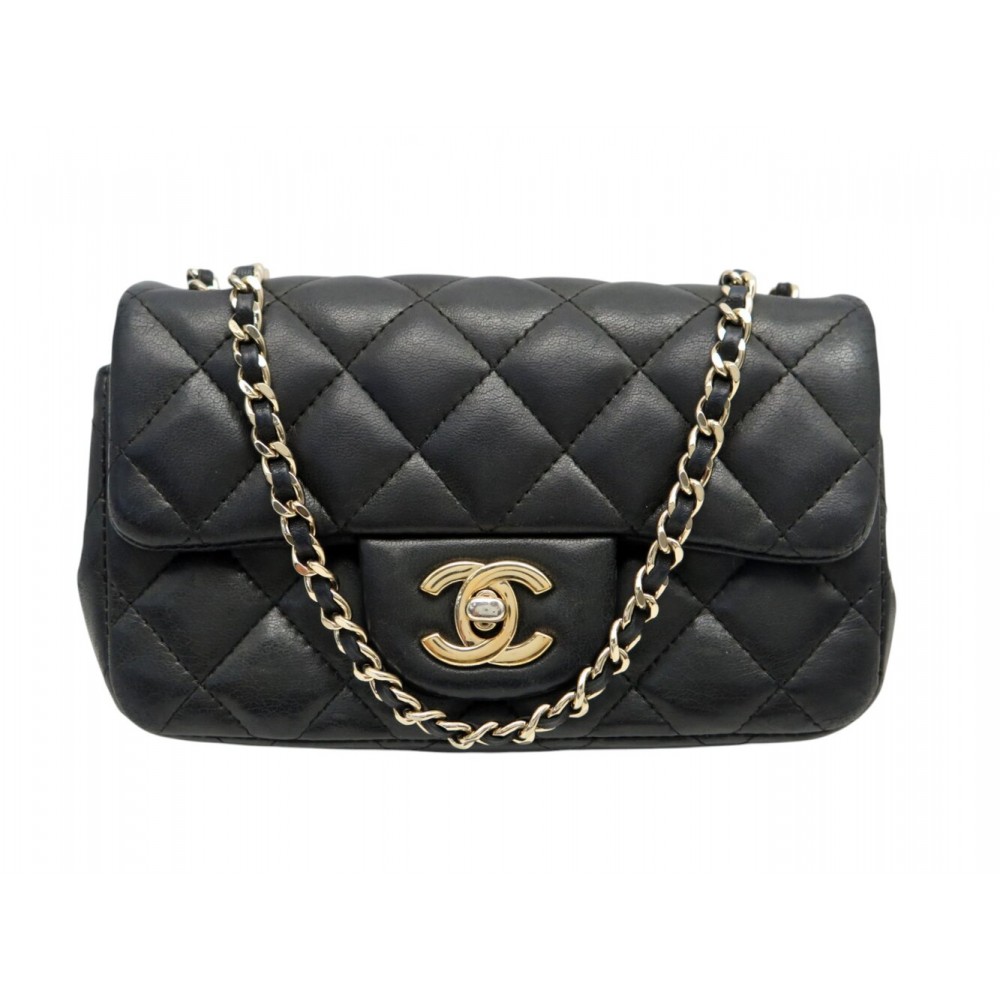 SAC A MAIN CHANEL MINI CLASSIQUE TIMELESS BANDOULIERE CUIR AGNEAU NOIR BAG 4950€