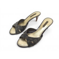 CHAUSSURES LOUIS VUITTON MULES KISS ME TOILE MINI MONOGRAM LIN 37.5 SHOES 990€