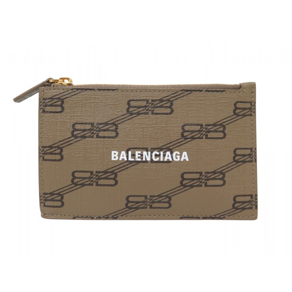 NEUF PORTE CARTES BALENCIAGA BB MONOGRAM 640535 TOILE ENDUITE CARDS HOLDER 275€