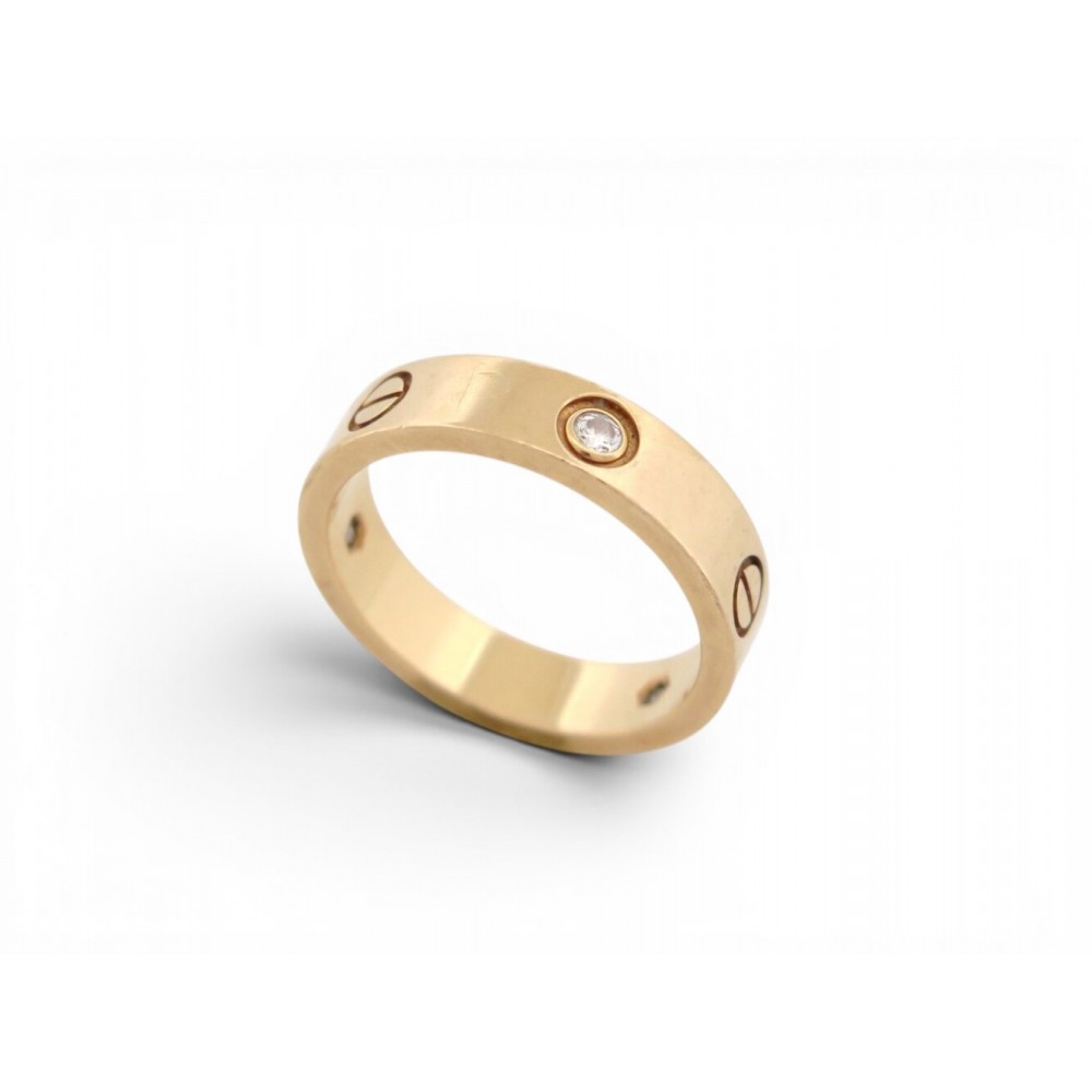 BAGUE CARTIER LOVE 3 DIAMANTS CRB403240 T64 OR JAUNE 18K + ECRIN GOLD RING 4500€