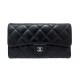 PORTEFEUILLE CHANEL CLASSIQUE TIMELESS EN CUIR MATELASSE NOIR BLACK WALLET 1350€