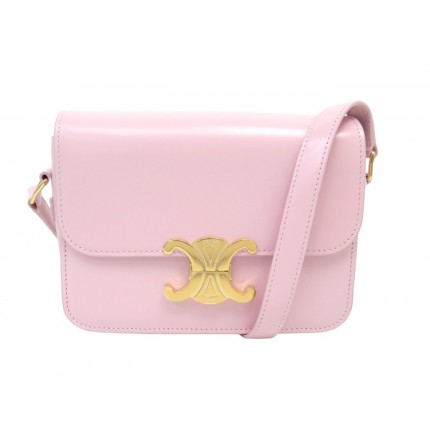 NEUF SAC A MAIN CELINE TRIOMPHE TEEN 188423 EN CUIR ROSE BANDOULIERE PURSE 3400€