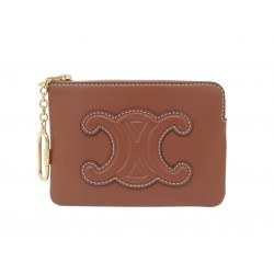 NEUF PORTE MONNAIE CELINE TRIOMPHE EN CUIR VEAU LISSE 10C663DR8 COIN PURSE 360€