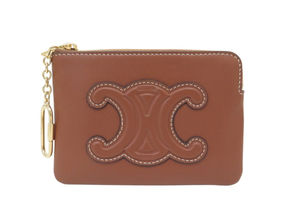  porte monnaie celine triomphe en cuir veau lisse