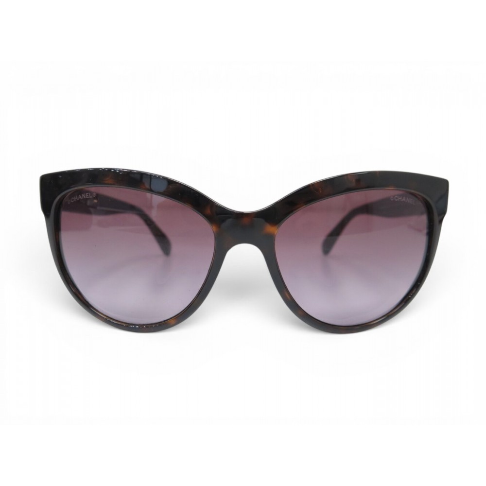 NEUF LUNETTES DE SOLEIL CHANEL CAT EYE PERLES 6040-H MARRON SUNGLASSES 530€