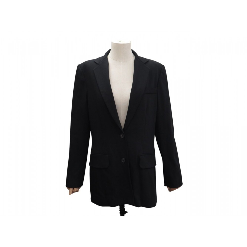 NEUF VESTE CHRISTIAN DIOR BLAZER LONG M 40 LAINE NOIRE BLACK WOOL JACKET 3900€