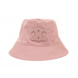 CHAPEAU CELINE BOB TRIOMPHE 2AUE0968P.25PY M 50 GABARDINE DE COTON ROSE HAT 470€