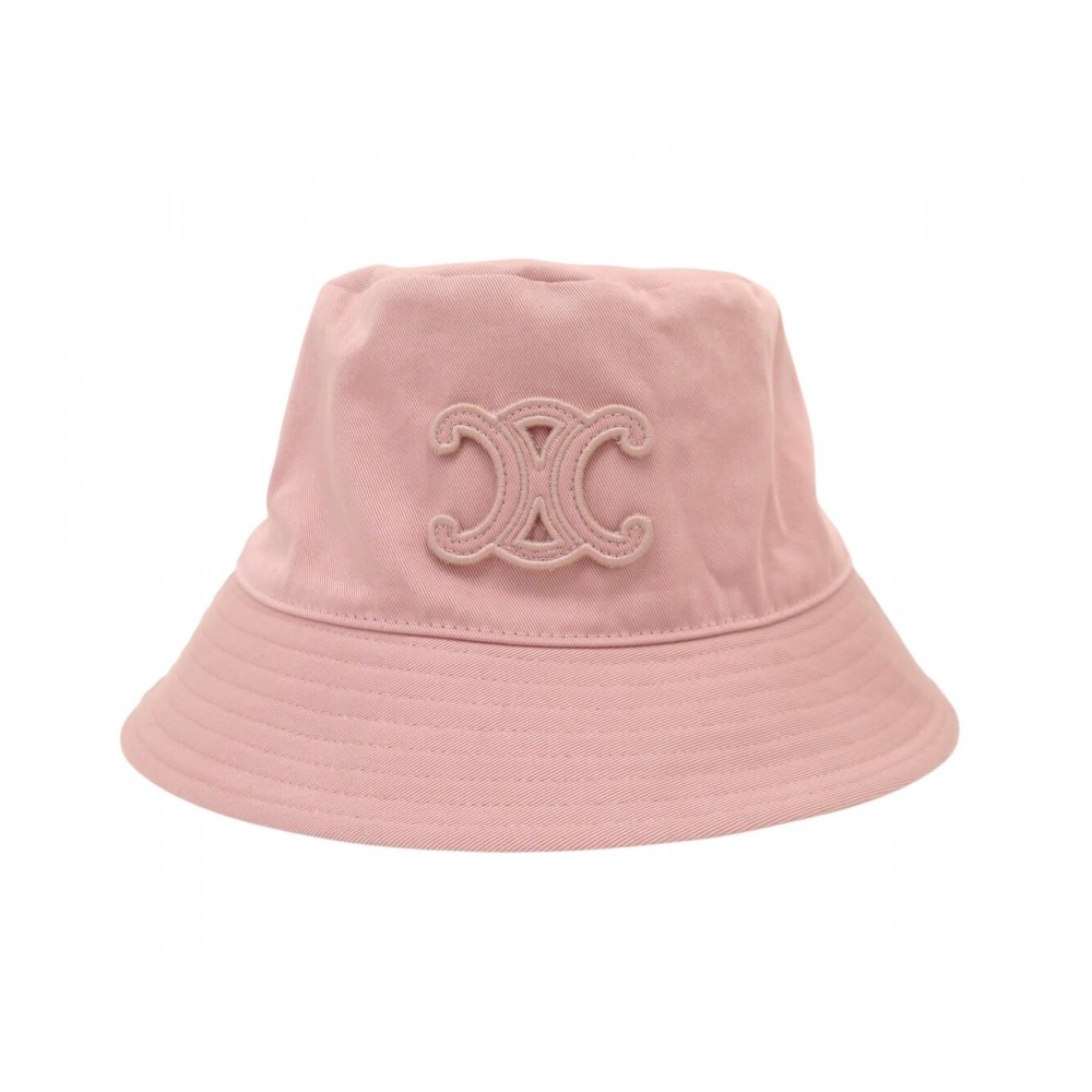 CHAPEAU CELINE BOB TRIOMPHE 2AUE0968P.25PY M 50 GABARDINE DE COTON ROSE HAT 470€