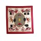 VINTAGE FOULARD HERMES LES VOITURES A TRANSFORMATION CARRE SOIE ROUGE SCARF 350€