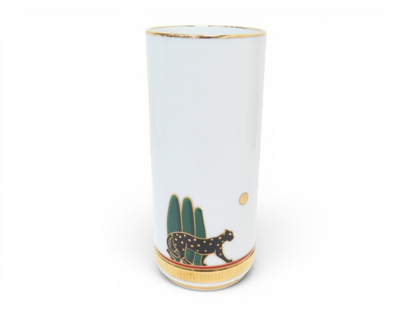 vase panthere de cartier mm en porcelaine blanc