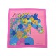 FOULARD HERMES GAVROCHE CARRE ROBE LEGERE BRODE SOIE ROSE EMBROIDERED SCARF 535€