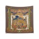 VINTAGE FOULARD HERMES L'ATLANTIDE ANNIE FAIVRE CARRE 90 SOIE MARRON SCARF 580€
