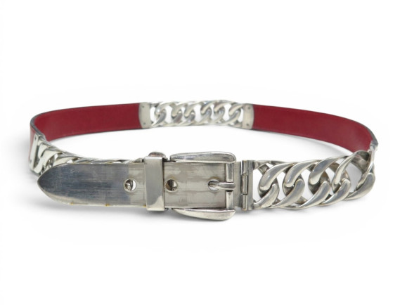 ceinture gucci en cuir rouge chaine