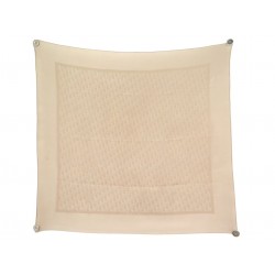 FOULARD CHRISTIAN DIOR MONOGRAMME OBLIQUE CARRE 90 EN SOIE BEIGE SILK SCARF 520€