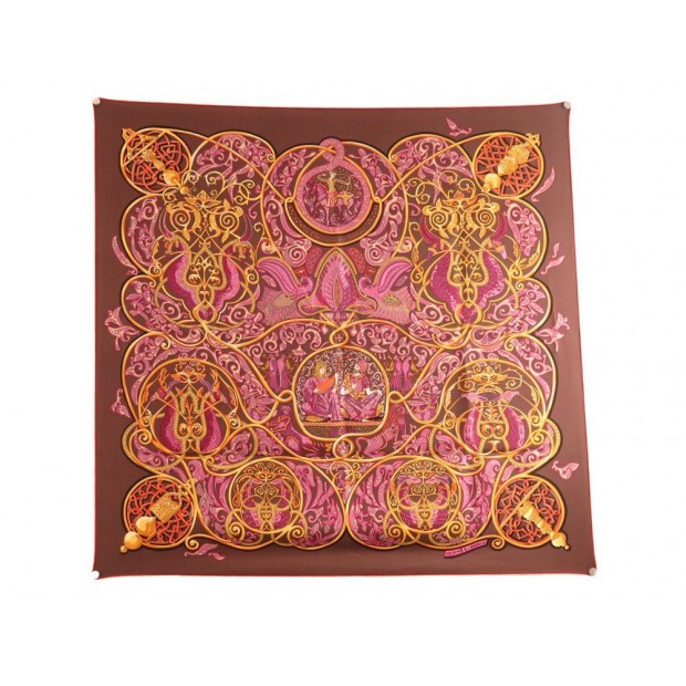 NEUF FOULARD HERMES LA CHARMANTE AUX ANIMAUX EN SOIE CARRE 90 SILK SCARF 350€