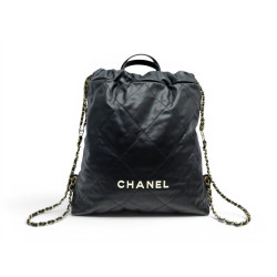  sac a dos chanel 22 as3313 cuir matelasse noir