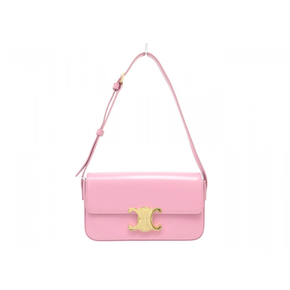 NEUF SAC A MAIN CELINE CLAUDE 194143BF4 CUIR VEAU ROSE PORTE EPAULE PURSE 2450€