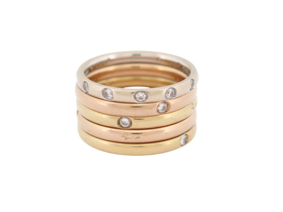 set de 5 bagues pomellato lucciole alliances or 18k