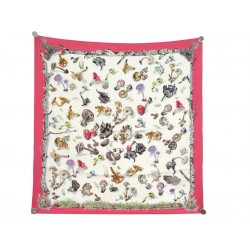 VINTAGE FOULARD HERMES LES CHAMPIGNONS GAVARNI PERRIERE CARRE 90 SOIE SCARF 580€