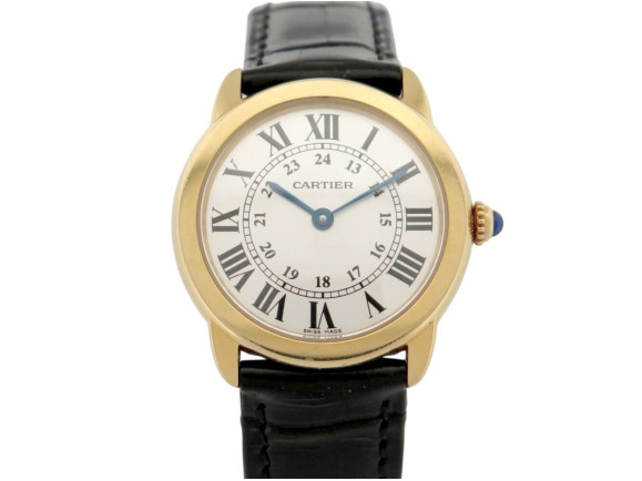 montre cartier ronde solo 2987 w6700355 29mm or