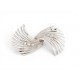 VINTAGE BROCHE RETRO RUBAN TORSADE EN OR BLANC 18K 8GR & 6 DIAMANTS GOLD BROOCH