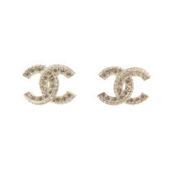  boucles d'oreilles chanel logo cc strass a86504