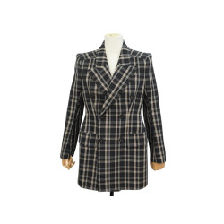  veste longue balenciaga hourglass tartan 571279 m