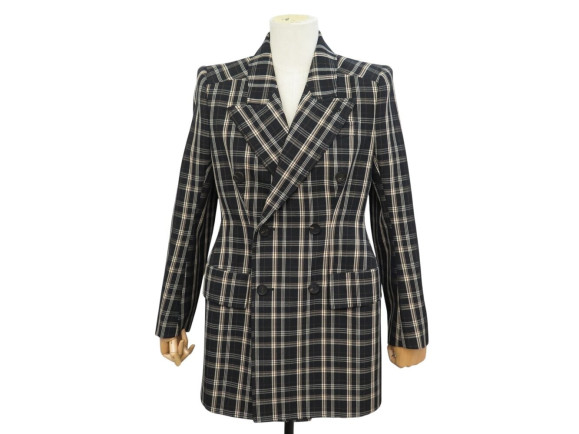 veste longue balenciaga hourglass tartan 571279 m
