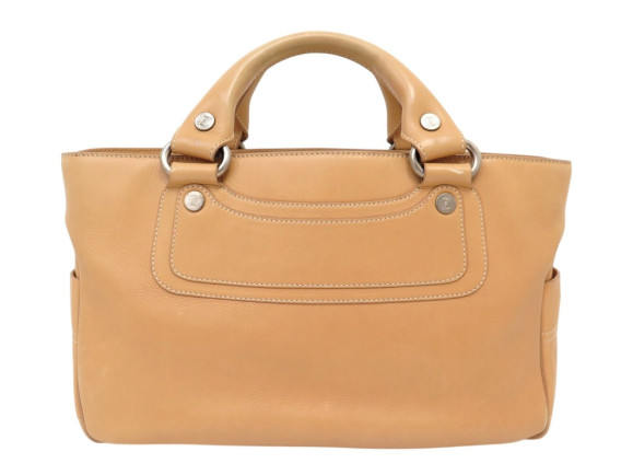 sac a main celine boogie en cuir naturel beige 32cm