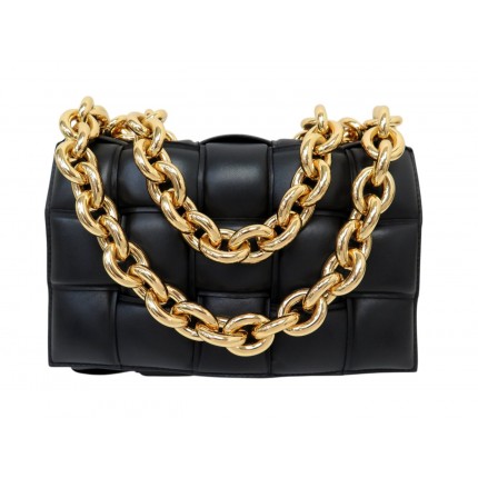 NEUF SAC A MAIN BOTTEGA VENETA CHAIN CASSETTE MATELASSE INTRECCIO NOIR 4200€