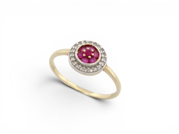 bague le diamantaire bouclier t50 1.2g or rubis