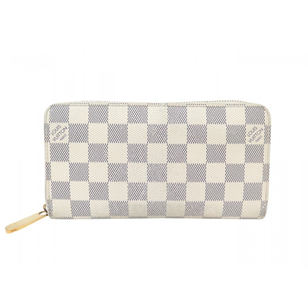 PORTEFEUILLE LOUIS VUITTON ZIPPY N41660 EN TOILE DAMIER AZUR MONNAIE WALLET 810€