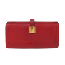  portefeuille hermes saumur diane cuir rouge 94