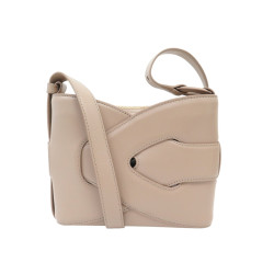  sac a main polene nodde en cuir lisse taupe