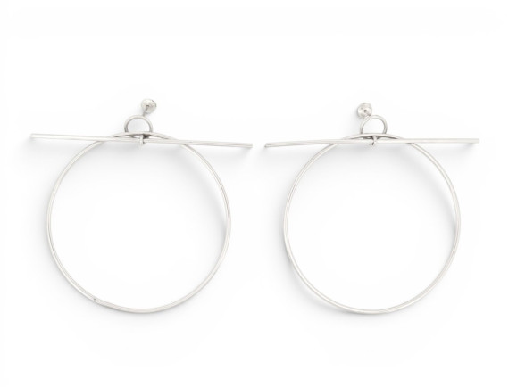 boucles d'oreilles hermes loop gm en argent massif 925