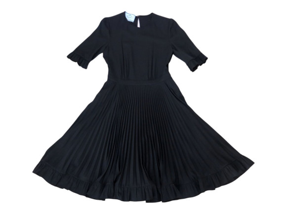  robe prada p34j1 plissee evasee 42 it 38 40fr m