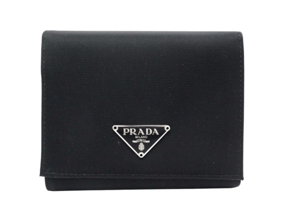 petit portefeuille prada logo en toile re nylon porte