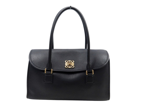 sac a main loewe alamo cuir graine noir porte epaule