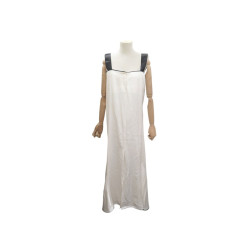 robe chanel a bretelles bouton logo cc nacre