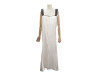robe chanel a bretelles bouton logo cc nacre