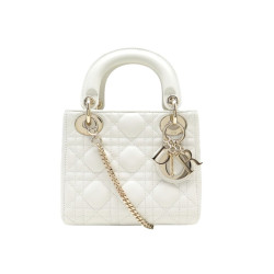  sac a main dior lady mini blanc creme chaine