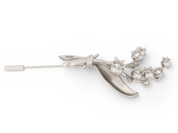  broche dior brin de muguet epingle 8.5cm en metal