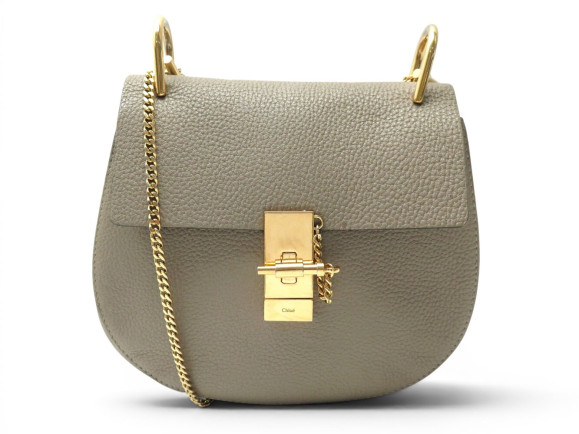 sac a main chloe drew small cuir graine taupe