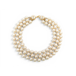 collier chanel 1994 avec 3 rangs de perles