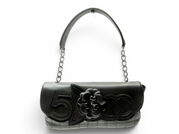 sac a main chanel n5 camelia logo cc chocolate bar