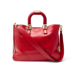 sac a main fendi tote medium 8bh368 cabas cuir rouge